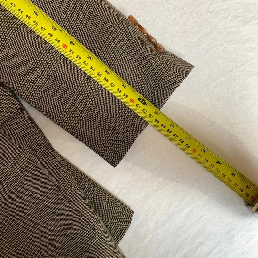 Ralph Lauren Mens‎ Glen Plaid Wool Suit 44R Brown Pink Check 2 Button Dillards